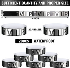 200 Pack VIP Wristbands for Events VIP Bracelets Paper Wrist Bands Waterproof...
