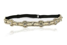 Bride Cream Thin Crystal Rhinestone Diamond Headband Adjustable Non-slip Comfort