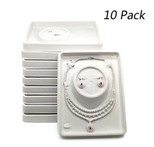 10pc  Earrings Necklace Showcase Gray Velvet Plastic Jewelry Display Tray Holder