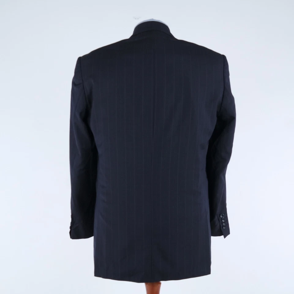 Abrigo deportivo a rayas para hombre 44L talla EE. UU. FILLI CERRUTI lana negro chaqueta blazer Foto 4 de 4