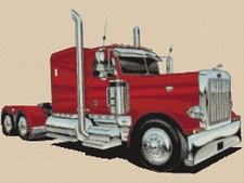 Red Truck Counted Cross Stitch CHART No. 7-4