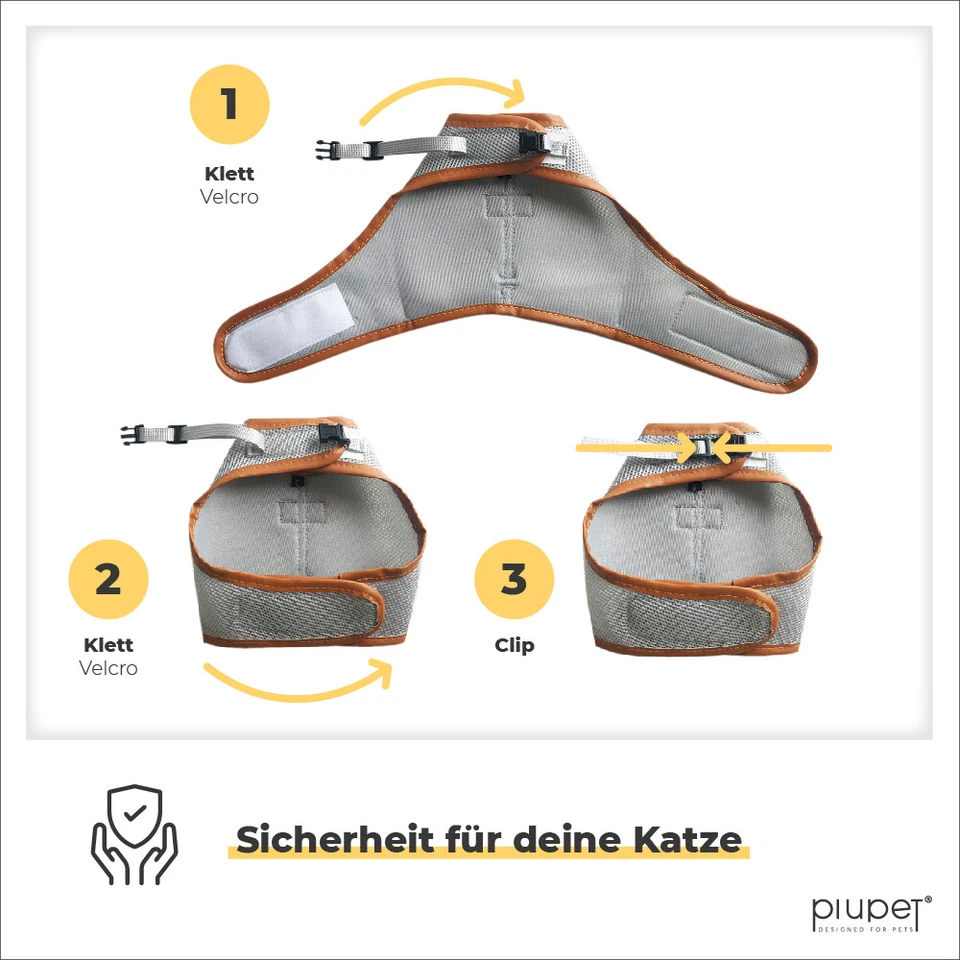 PiuPet® Katzengeschirr mit Leine, 1,20m Katzenleine, Sichere & Robuste Katzengar - Bild 4 von 4