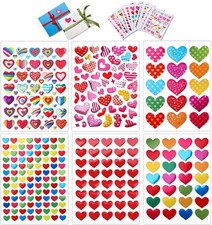 Konsait 60 Sheets Valentine Heart Stickers Love Decorative Sticker for Kids E...