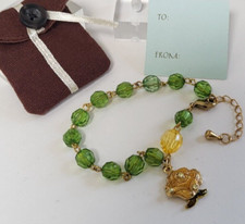 Women’s Rose Charm Bracelet – Crystal Beaded Friendship Jewelry Gift with Card