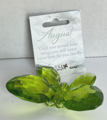 Ganz Crystal Expression Birthstone Color Hanging Butterfly Acrylic Green August