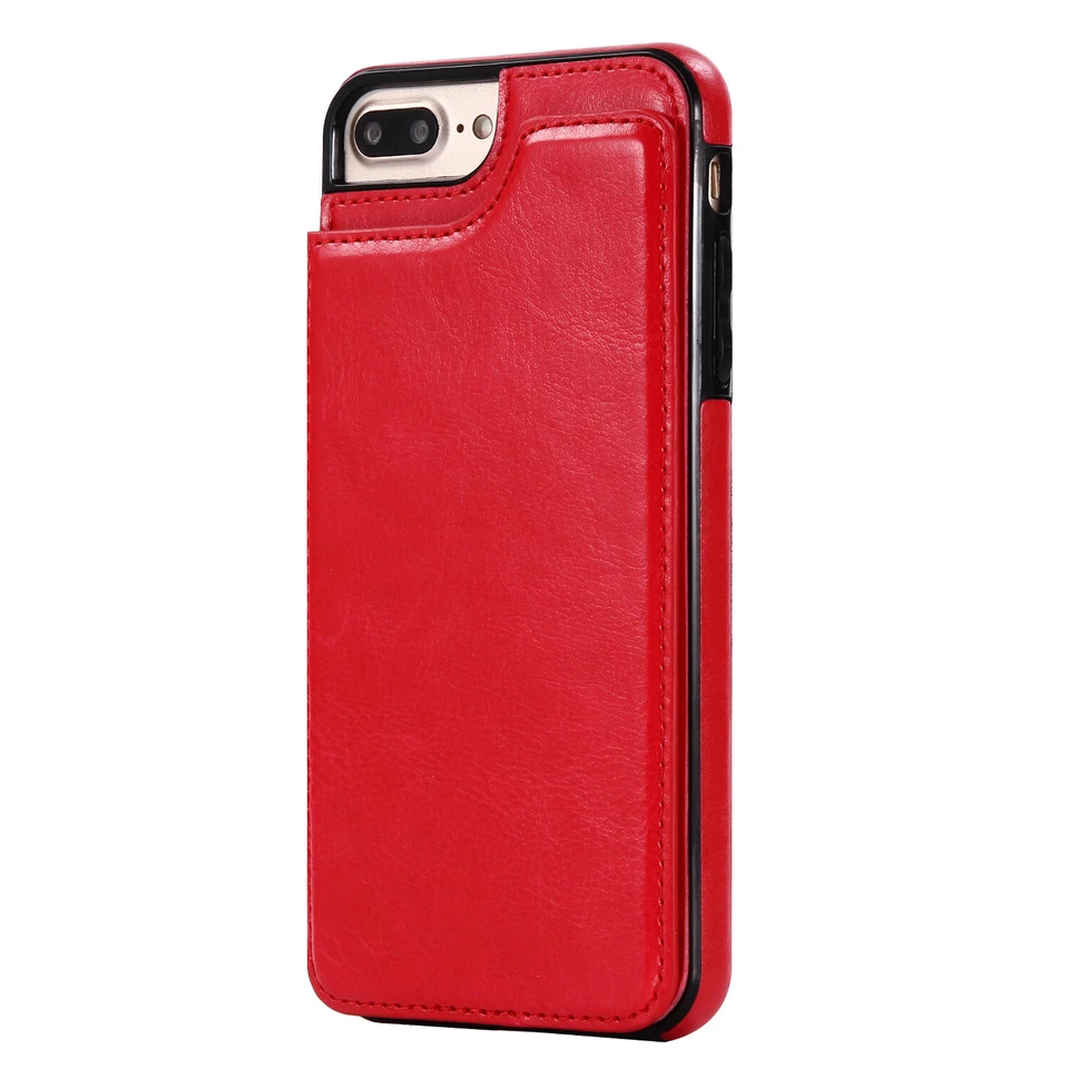 For iPhone 11 12 13 14 15 Pro Max 7 Slim Leather Wallet Card Holder Stand Case - Image 3 of 4