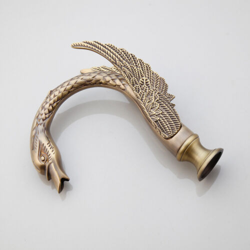 3PCS Swan Bathroom Sink Faucet Antique Brass Dual Handles Deck Mounted Mixer Tap - Picture 21 of 44