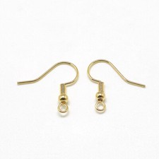 200x French Earwire Blank Earring Hook Brass Ear Wire for Earring Making Jewelry