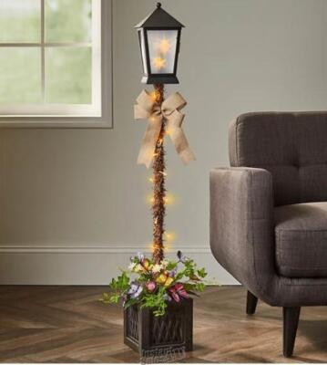 Pan Orama-48'' Lighted Butterfly Topiary Lantern 11''Lx11''Dx48''H 2 AAA batteries