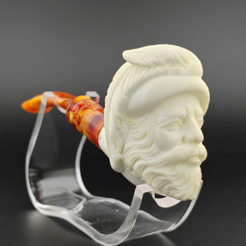 Cavalier Block Meerschaum Pipe,With Case,Unique Meerschaum Pipes