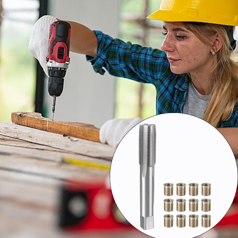 Threading Tool Kit Spark Plugs Thread Repair Tool with M14x1.25 Inner Inserts