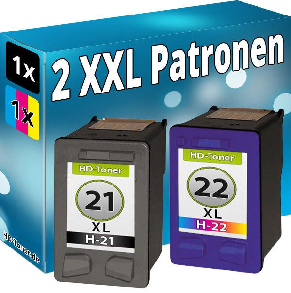 Cartouches D’encre Compatibles Pour Fax HP 1250 - Modèles HP 21 XL Et HP 22 XL - Marque Encre4U - Neuf