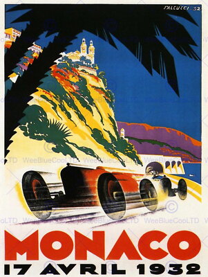 86115 SPORT ADVERT MONACO 1932 GRAND PRIX MOTOR Decor Wall Print Poster