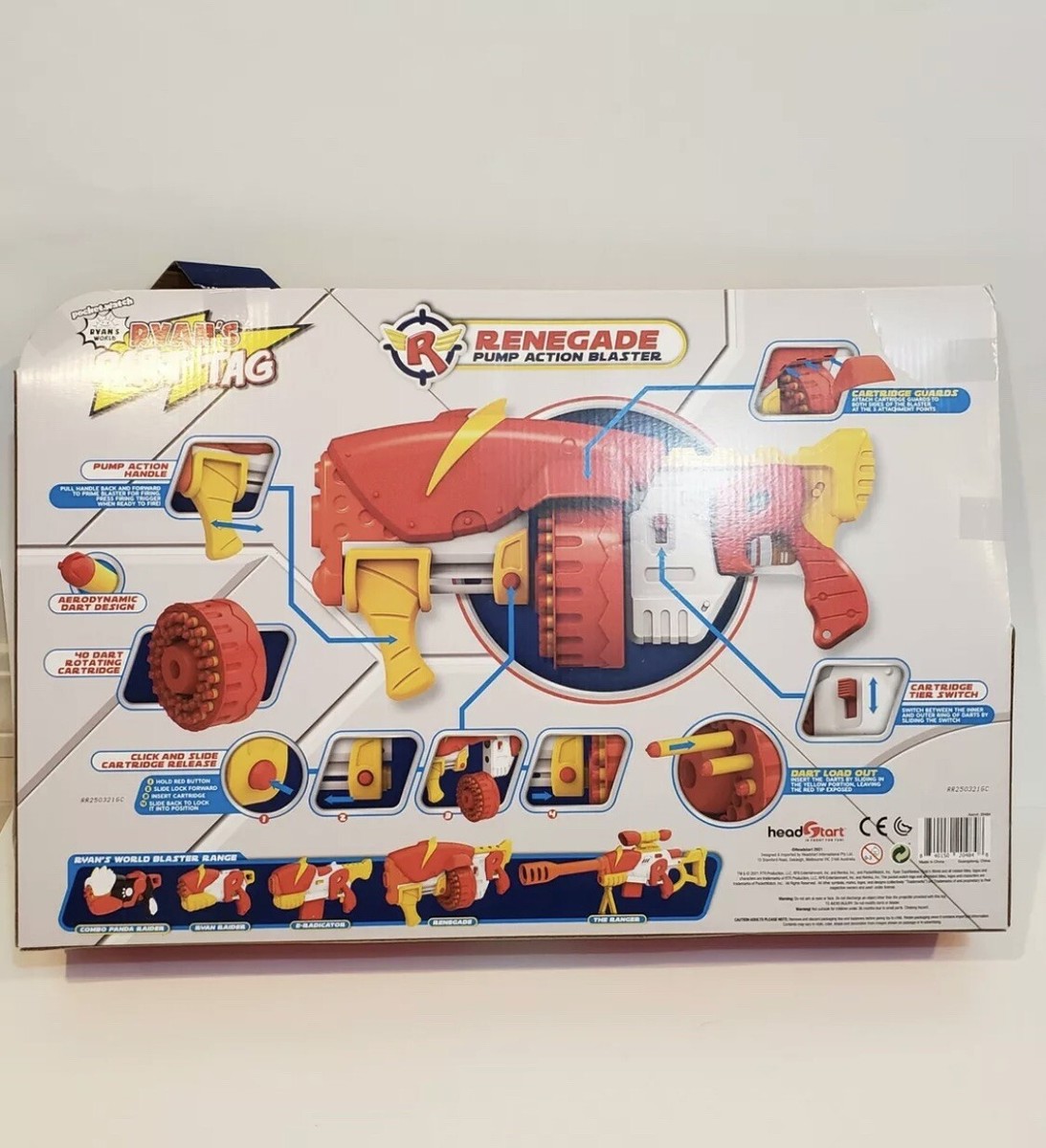 Ryan's World Ryan's Dart Tag Renegade Blaster Toy Outdoor Indoor