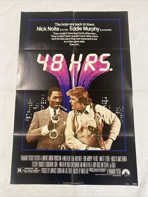 UNUSED 1982 48 HRS ORIGINAL 27x41 THEATRICAL ONE SHEET MOVIE POSTER MURPHY NOLTE