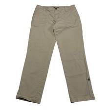 Tommy Hilfiger Beige Mid Rise Chino Pants With Roll Leg Tab Women  s Size 8