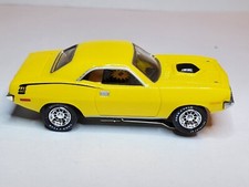 70' CUDA 340 YELLOW , Tjet HO Slot, ULTRA G, CHROME RIMS LETTERED TIRES.