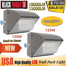 WYZM LED Wall Pack Bright Lighting, Dusk to Dawn,Daylight 5500K with Photocell