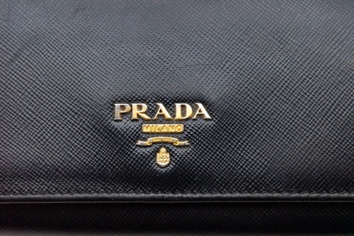PRADA Leather Long Bifold Wallet Saffiano Black Authentic from JAPAN - Picture 2 of 19