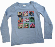 Camisa Marvel Comics Jóvenes Niñas Thor, Iron Man Azul Manga Larga Nueva con Etiquetas Mediana (7/8)