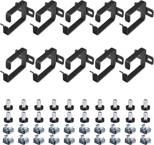 Kwmobile Server Rack Cable Management D-Ring Hooks (10 Pieces) - Bracket Organiz - Afbeelding 8 van 12