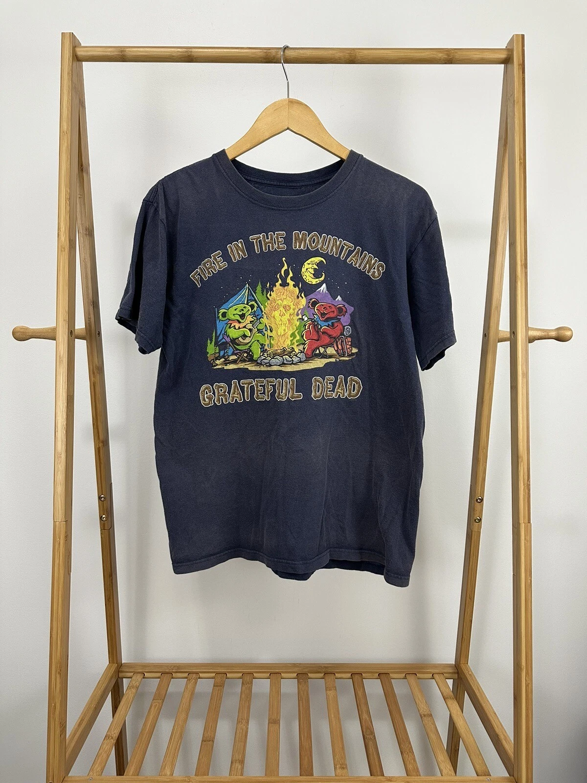 VTG Grateful Dead Fire In The Mountains Bear Camp Faded Worn T-Shirt Size M