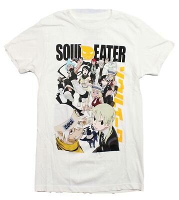 Soul Eater New Adult T-Shirt - Giant Group Under Name Logo Image