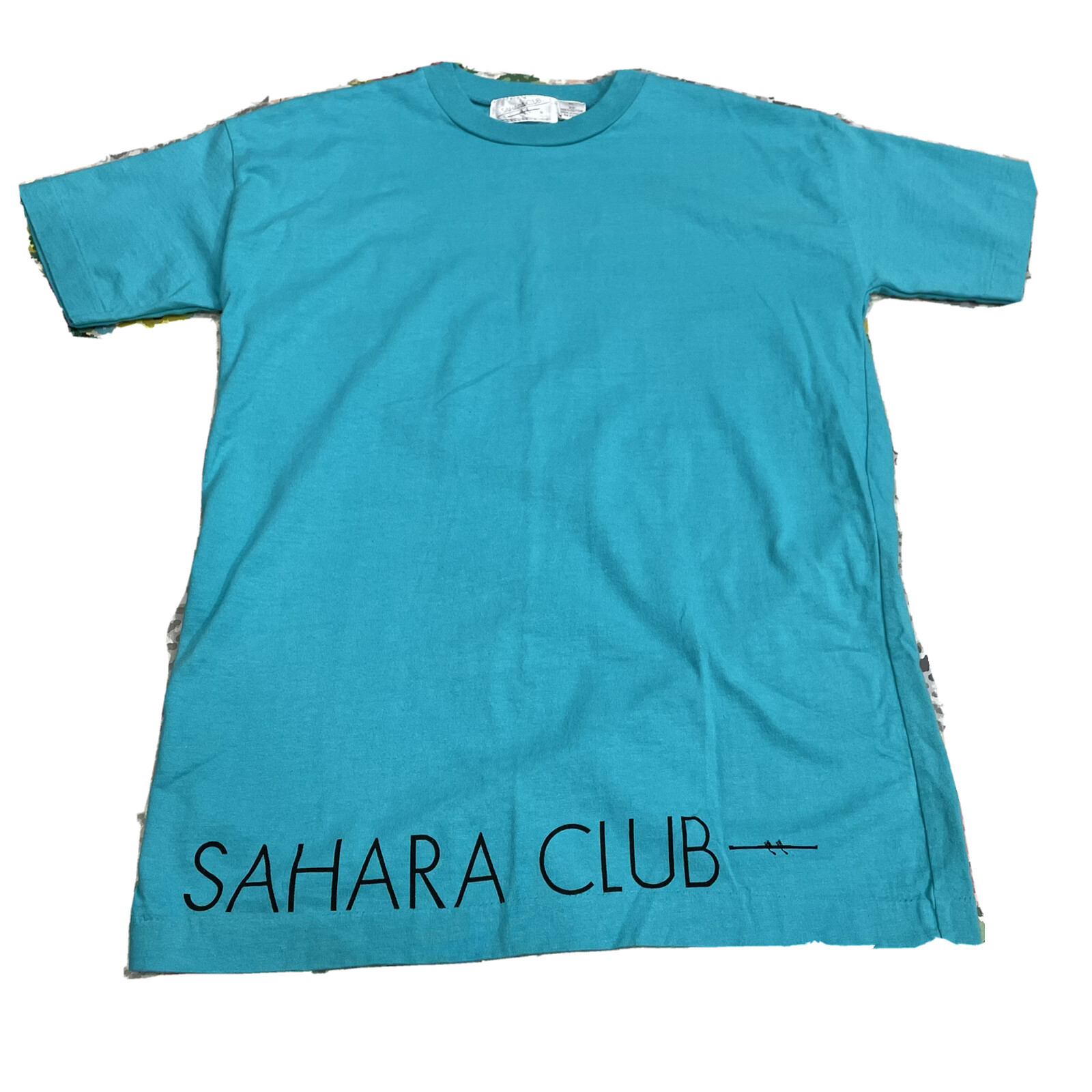 FILA T shirt vintage anni 90 Sahara Club Teal punto singolo unisex adulto piccola maglietta canottaggio