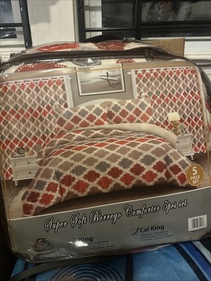 Super Soft Borrego Comforter 5pcs Set Cal King Size