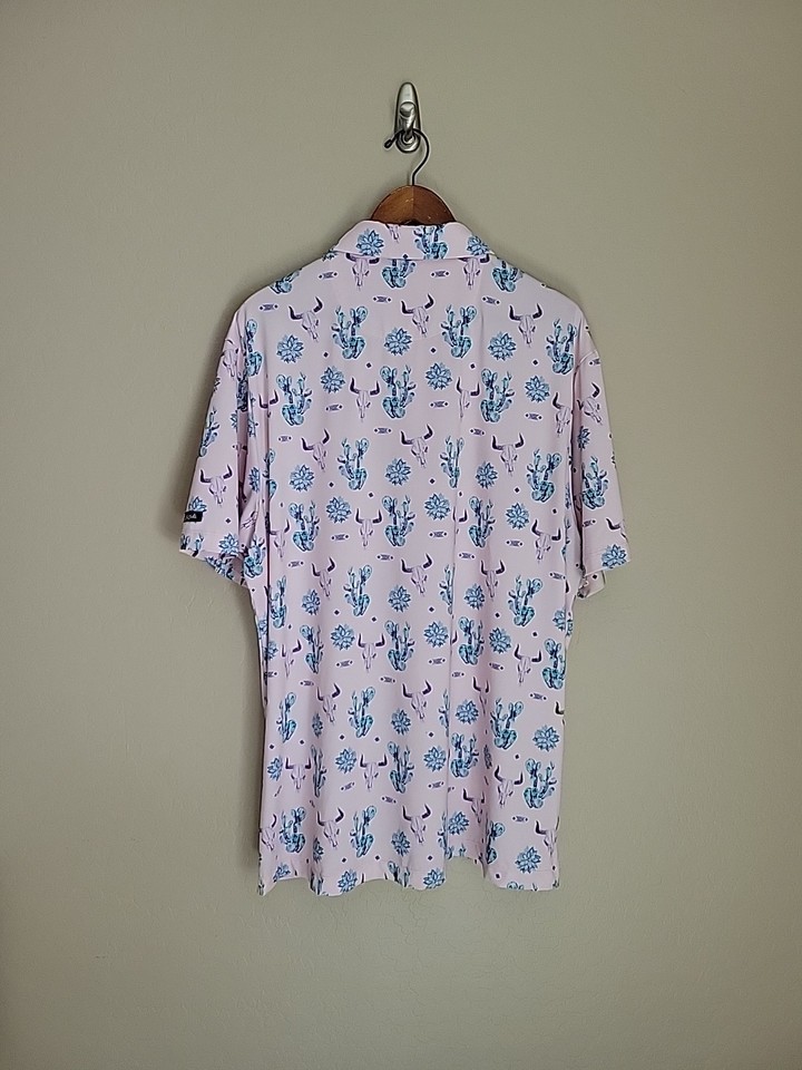 Catle Ranches Bad Birdie Golf Performance Polo Mens 2XL XXL The Ranch Cattle Skulls ...