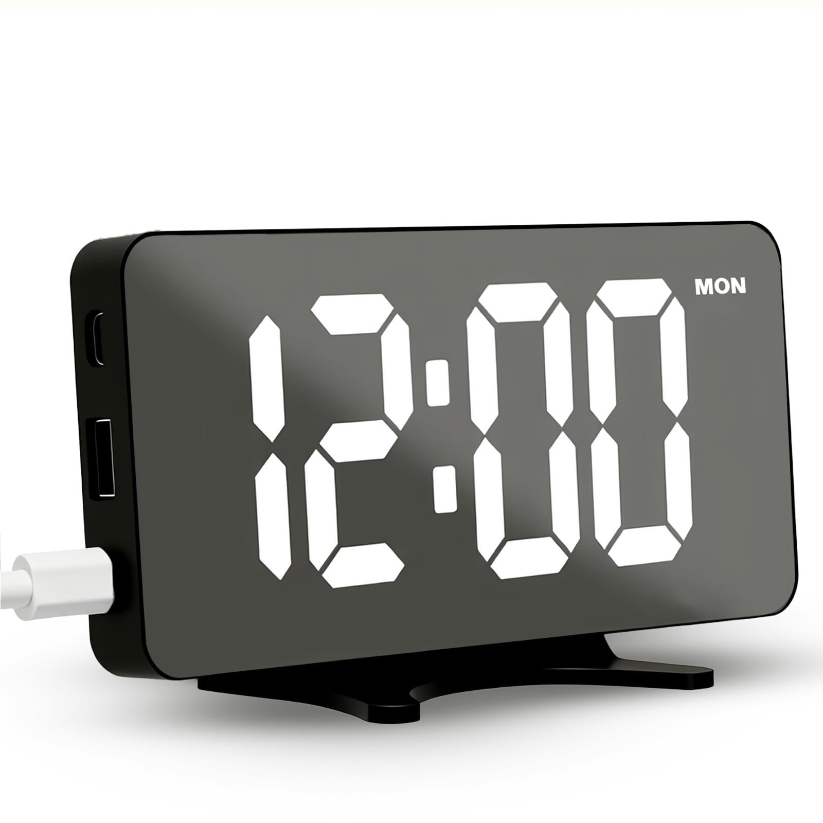 Digital Alarm Clock for Bedroom, Easy Setup Dimmable Dual Desk Clock with Lar...