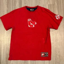 Vintage Nike Boston Red Sox Cooperstown Collection Mens T-Shirt Red Large