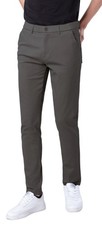 Mens Grey Skinny Stretchy Slim Fit Tapered Pants 32x28