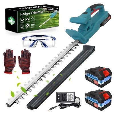 24V 20'' Cordless Electric Hedge Trimmer with 2 Battery & Charger for Garden Yard