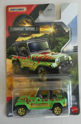 2024 # 18 Matchbox Jeep Wrangler Jurassic World Rebirth Universal studio - Photo 1/3