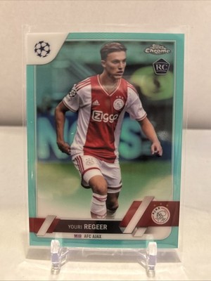 2022-23 Topps Chrome UEFA Aqua Refractor /199 #179 Youri Regeer (RC)