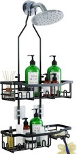 Upgraded Extended Length Shower Organizer W/ Hooks Rustproof Shampoo Soap Holder