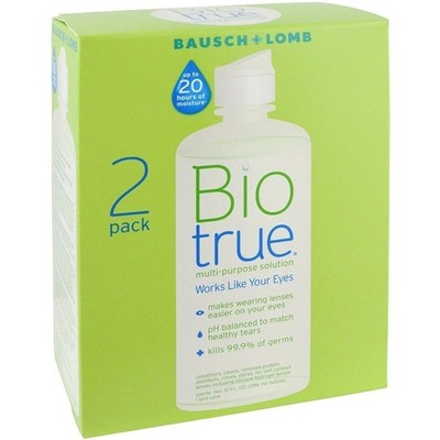 BioTrue Contact Lens Solution Soft Contact Lenses, Multi-Purpose 10 oz pack 2