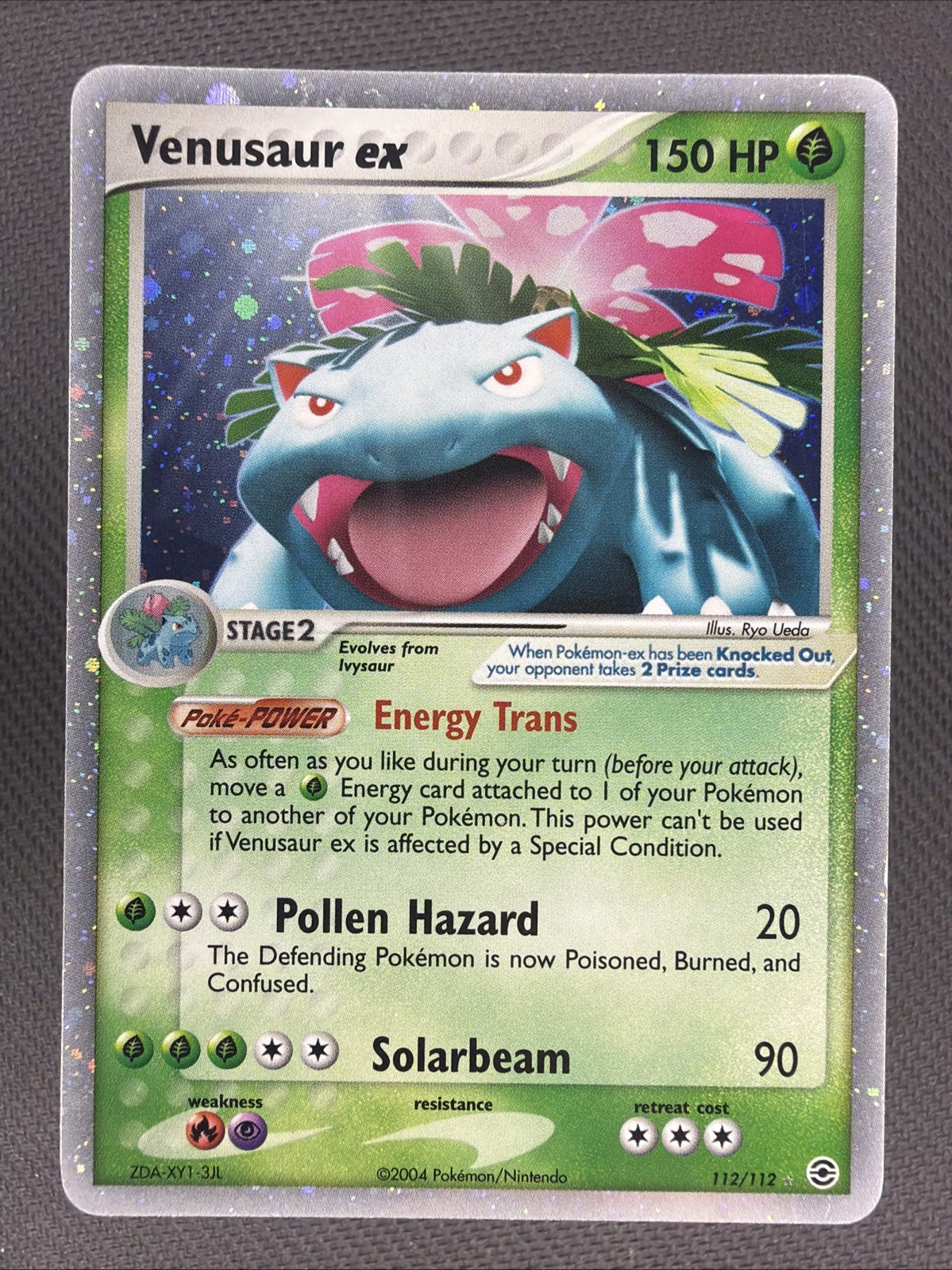 Venusaur ex 112/112 Holo Rare EX Fire Red & Leaf Green Pokemon Card LP