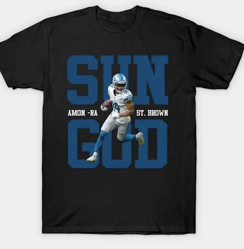 Amon-Ra St. Brown Detroit Lions Short Sleeve T-shirt Youth XL - Afbeelding 1 van 7