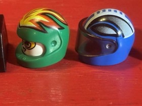 Lego Racers Helmet, Base & Head Lot From 4583, 4582, 4588, 8350 & 8389.