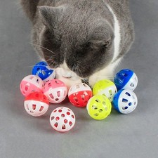 10PCS Cat Toy Balls with Bell Interactive Kitten Play Balls