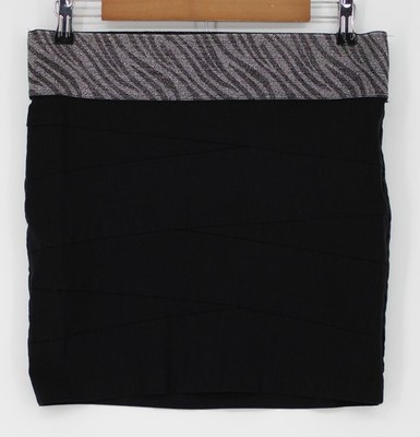 Charlotte Russe Skirt Juniors L Black Bandage Mini Stretch Knit Elastic Waist