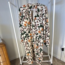 Valentino Boutique Ivory vintage Floral Fit & Flare V-Neck Midi Dress 10