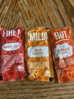 Taco Bell Marry Me I Do Forever Sauce Packs Marriage Proposal Engagement Wedding