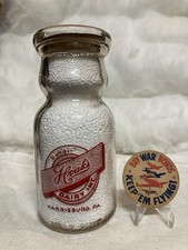 TRPHP Hoaks Dairy Harrisburg, Pa. Dauphin Co. 1943 War Bonds Milk Bottle & Cap