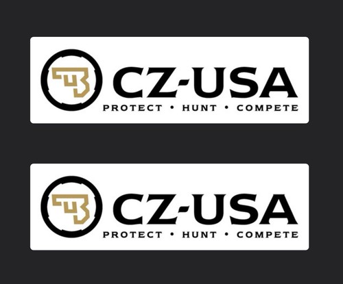 2 CZ USA White Background Weatherproof Vinyl Stickers - Afbeelding 2 van 4