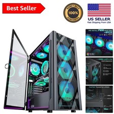 High-Performance ATX PC Case: 6 RGB Fans, Tempered Glass, and Easy Access