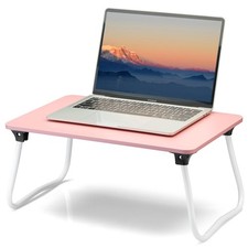 Foldable Lap Desk Portable Bed Table Laptop Stand Lightweight Mini Table, Pink