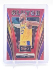 LEBRON JAMES 2024-25 SELECT CLUTCH RED PRIZM /99 #5 LAKERS BASKETBALL B Q5537
